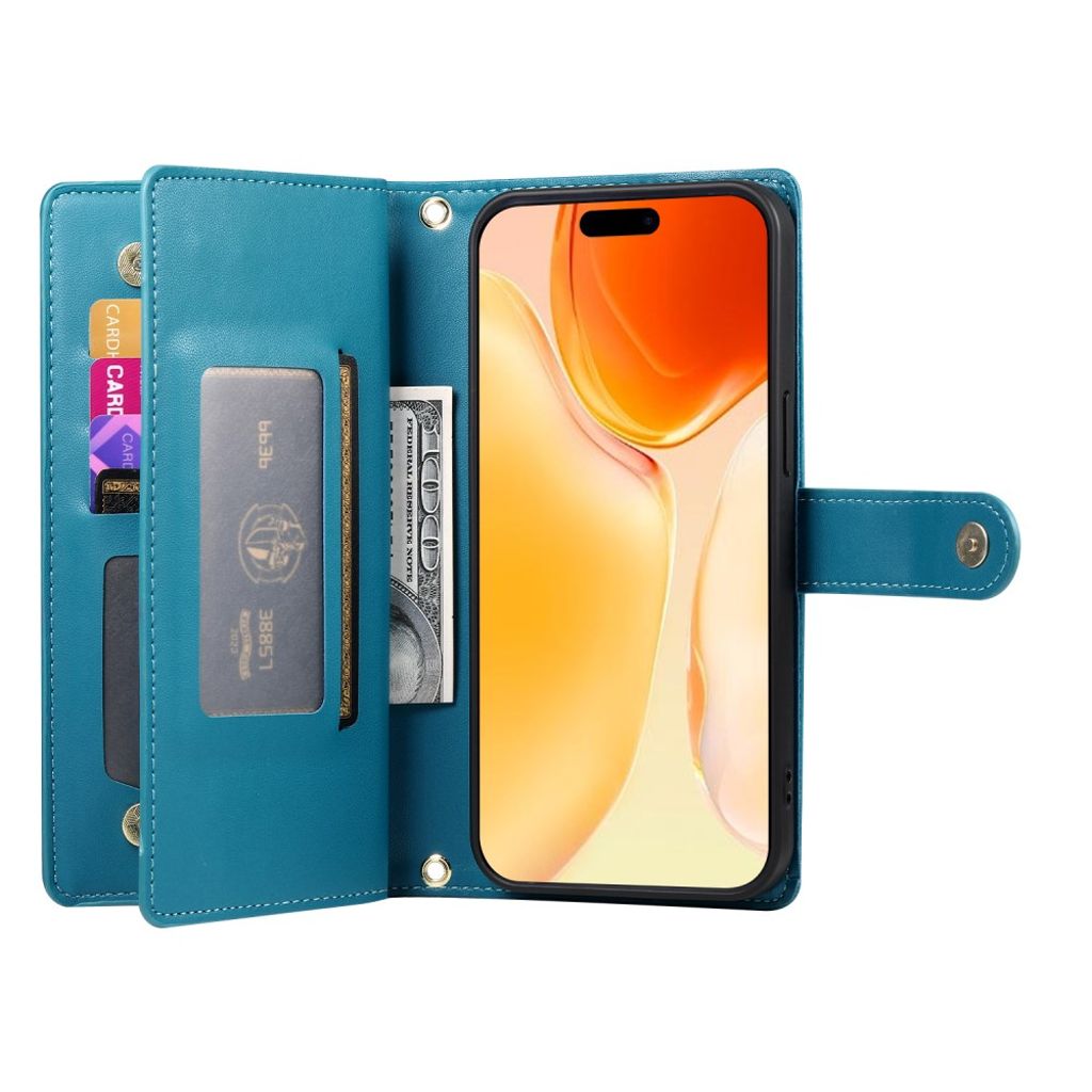 iPhone 17 Pungetui med Bærestrop - Blå