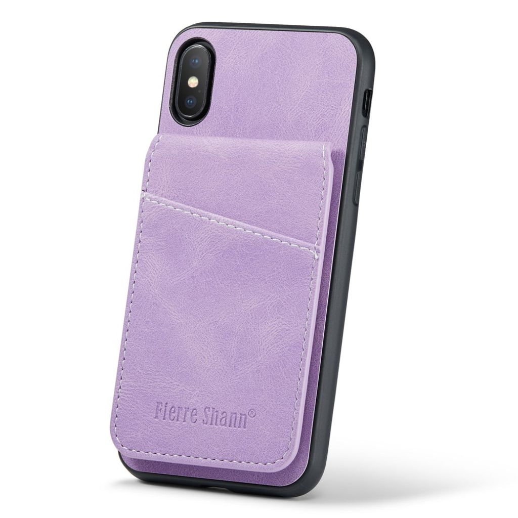 Fierer Shann iPhone XS Max Pungcover med Kortholder og Stativ – Lilla