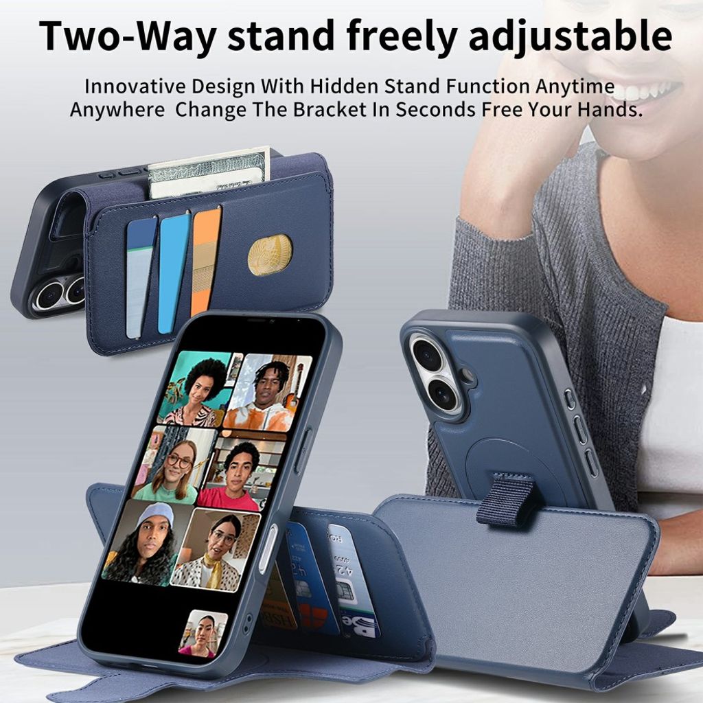 CASENEO iPhone 16 Cover with Stand - Blue