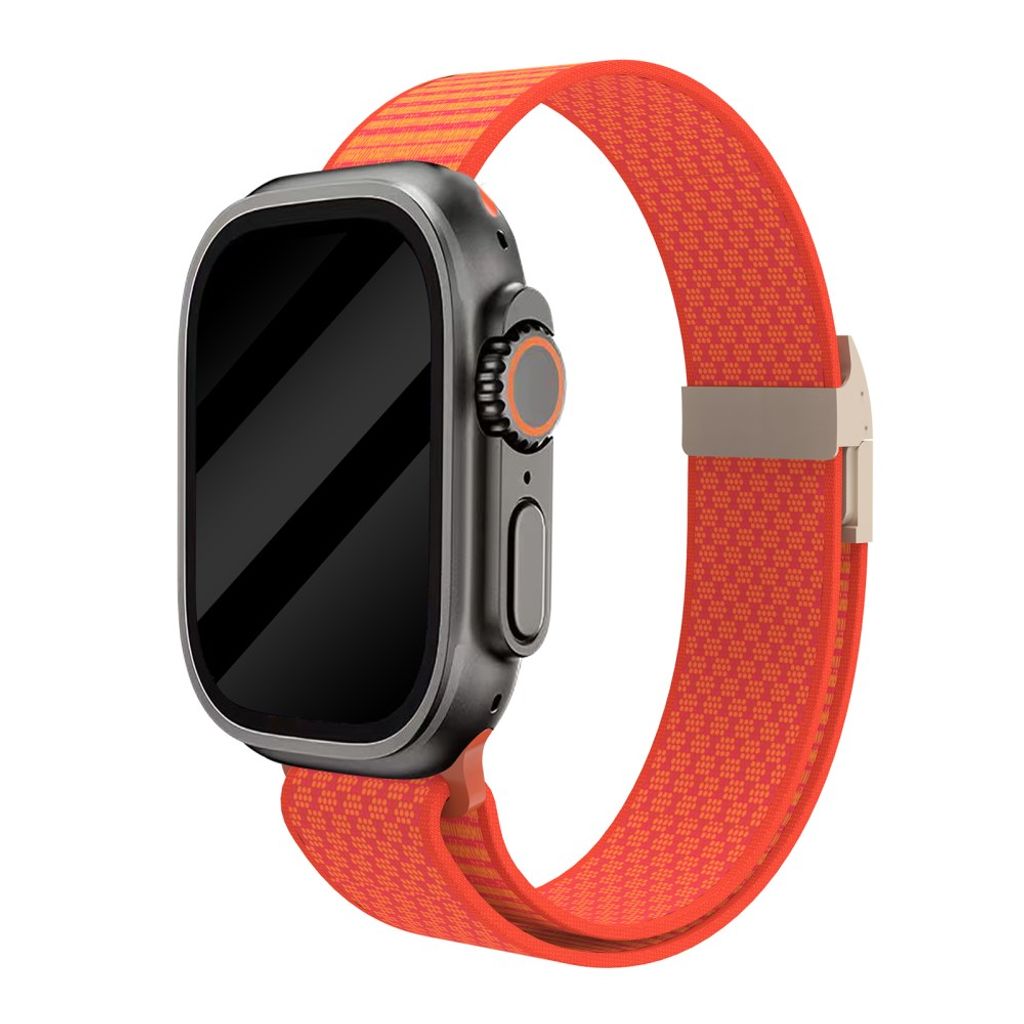 Apple Watch 42/41/40/38mm Klockarmband i Nylon Magnetisk Stängning - Orange