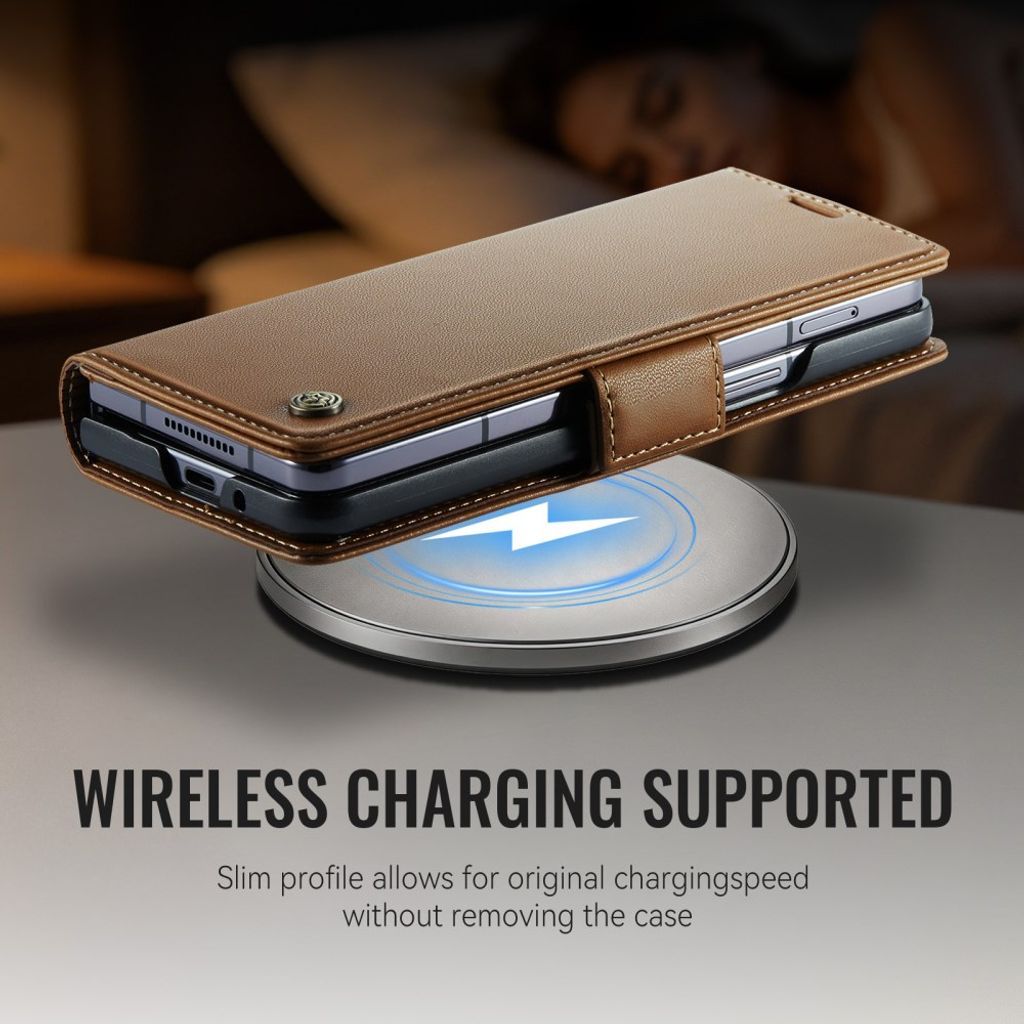 CASEME Samsung Galaxy Z Fold8 Ultra Flip Cover med RFID blokering - Brun