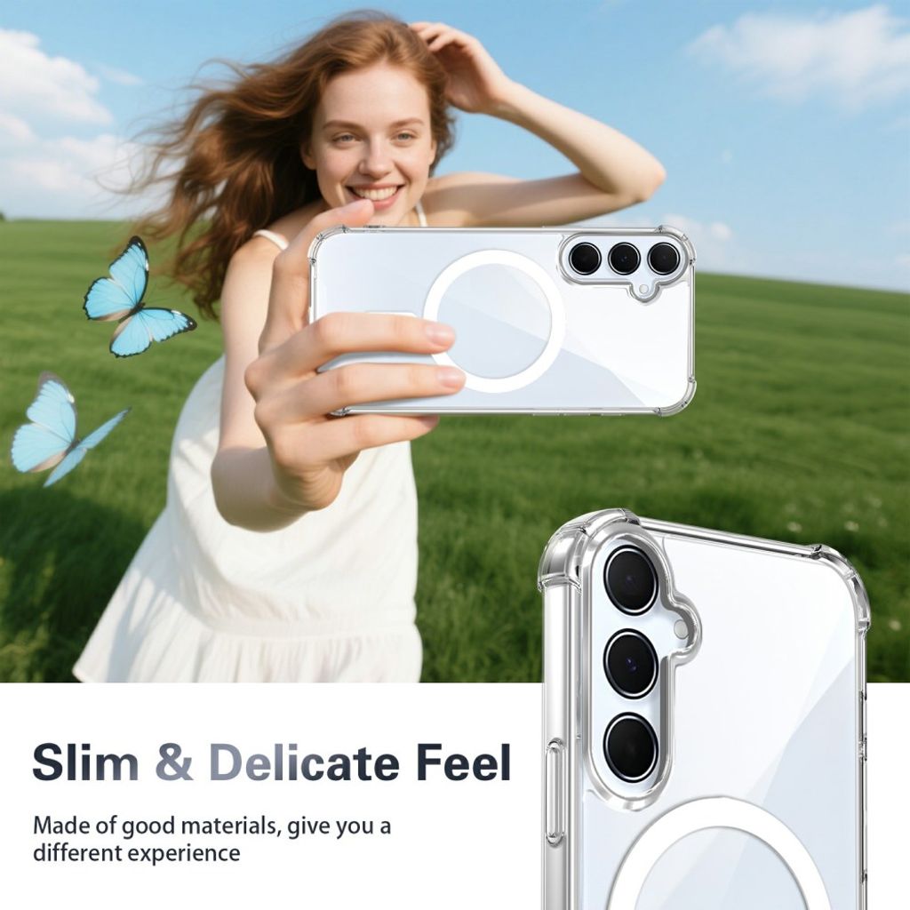 Samsung Galaxy S26 FE/S25 FE MagSafe Stötsäkert Skal - Transparent