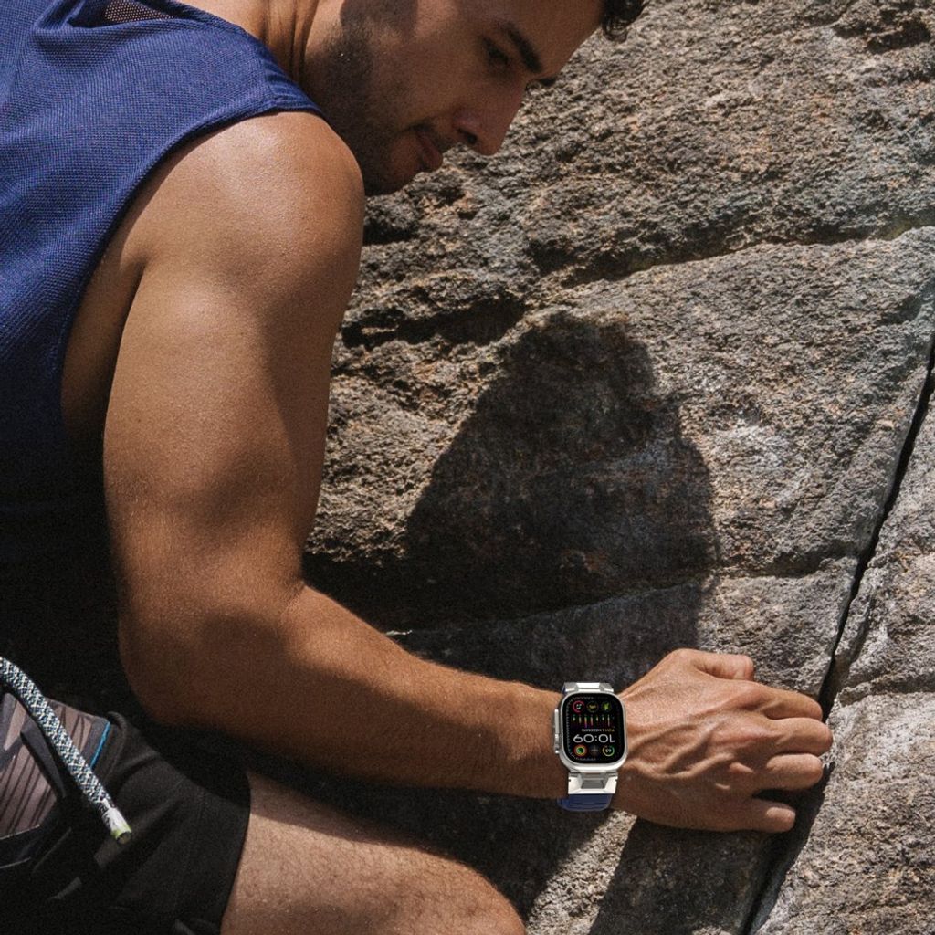 AHASTYLE WE30 Apple Watch 49/46/44/42mm Klockarmband i Fluorgummi - Blå