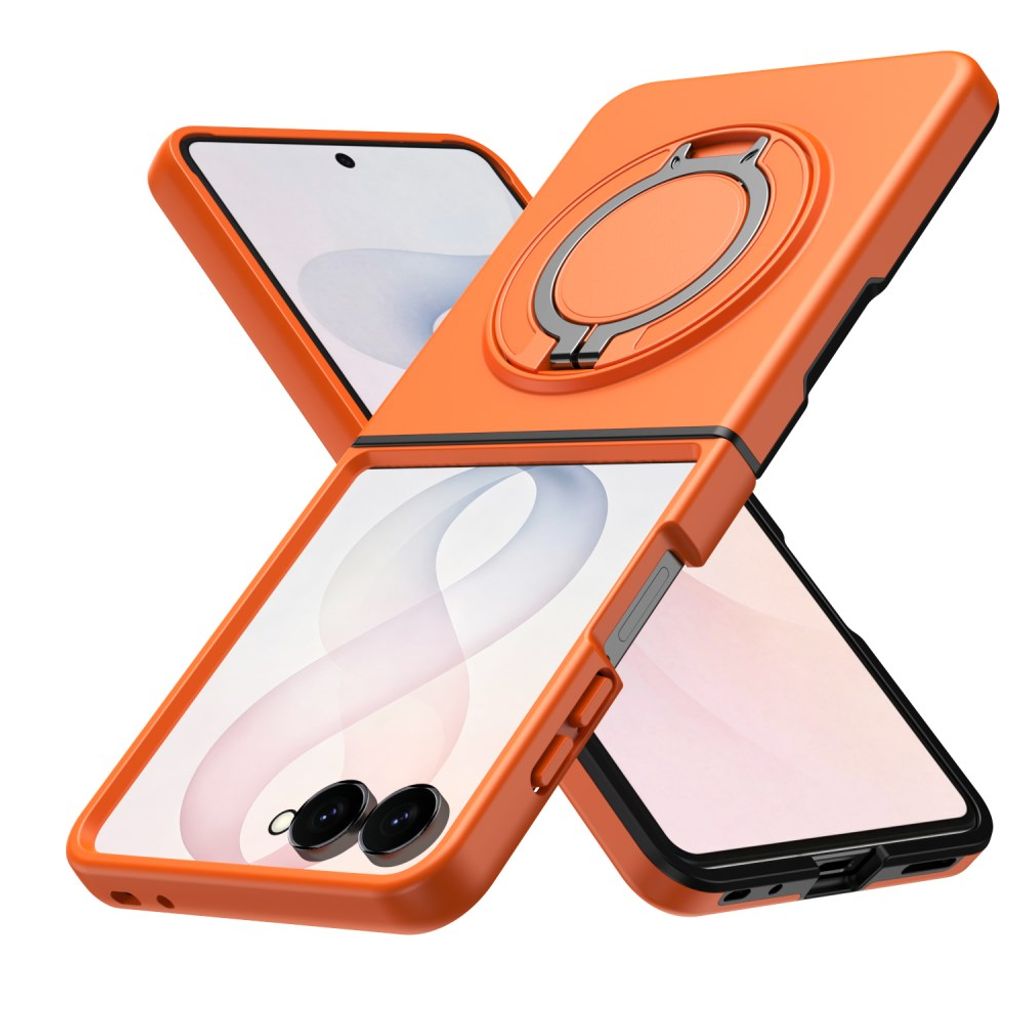 Samsung Galaxy Z Flip8 MagSafe kuori rengasjalustalla - Oranssi