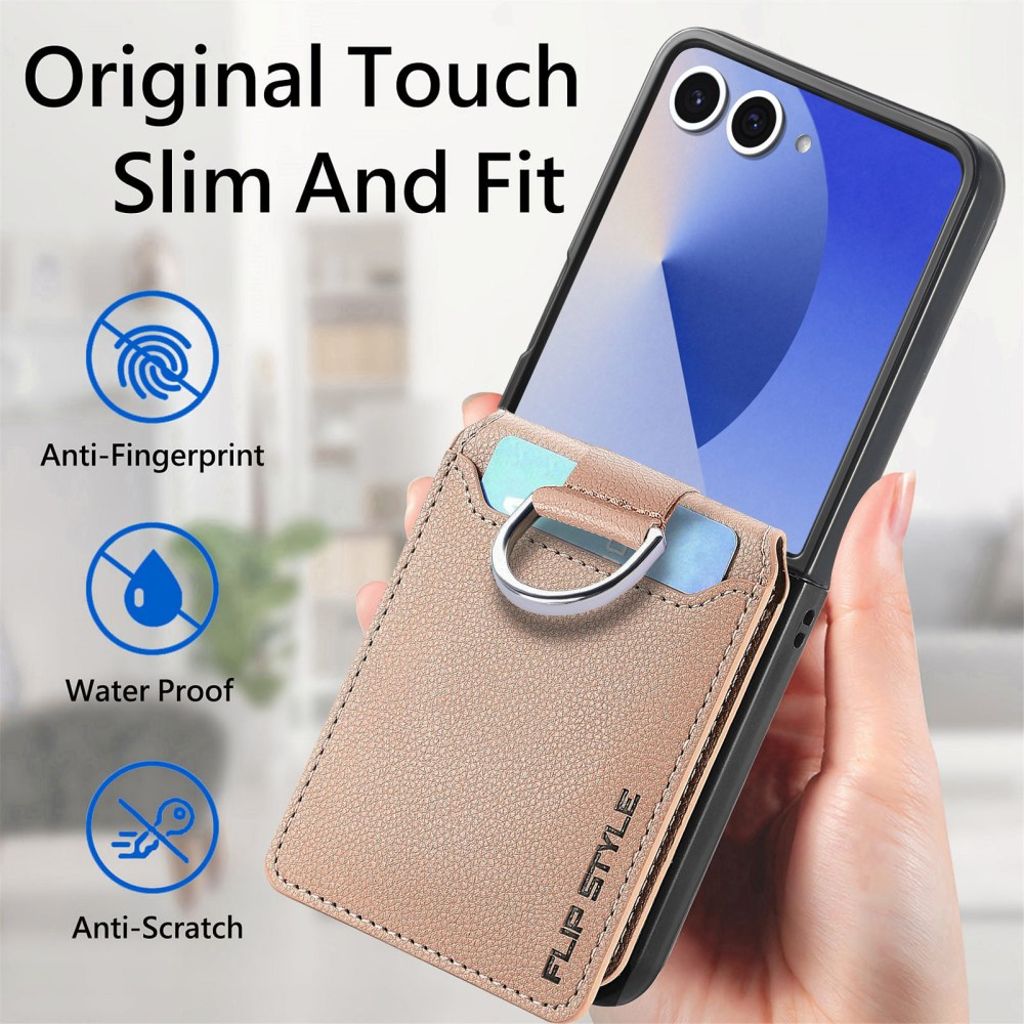 Samsung Galaxy Z Flip7 5G cover med ringholder - Beige