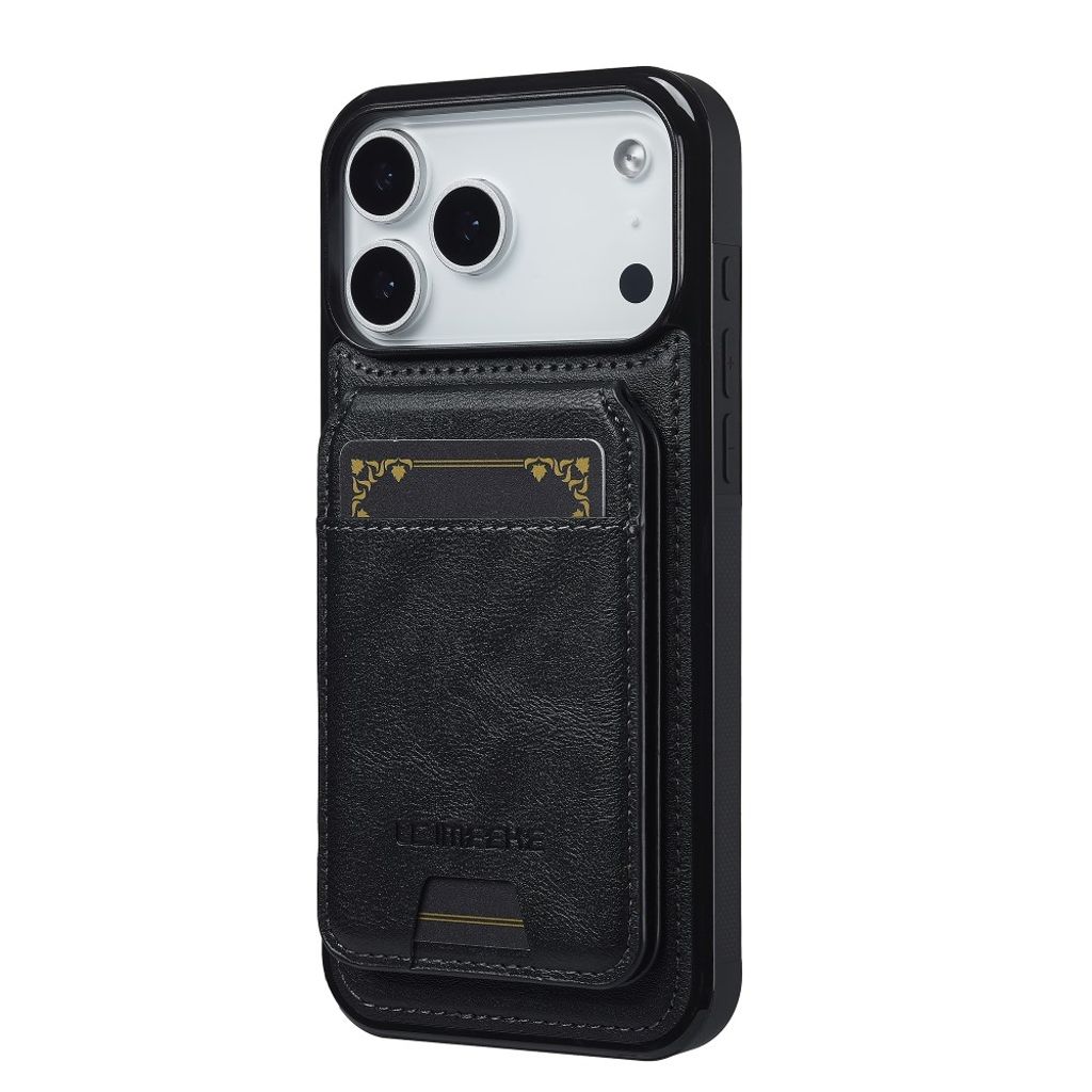 iPhone 18 Pro/17 Pro MagSafe Kuori irrotettavalla Kortin haltija - Musta