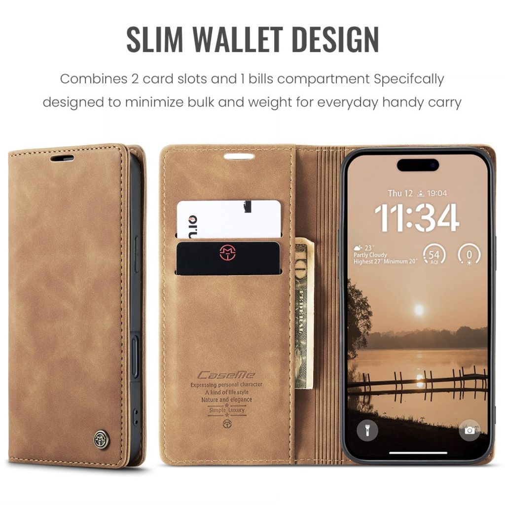 CASEME iPhone Air Pungetui med Kortplads - Brun