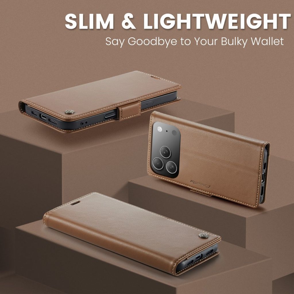 CASEME iPhone 17 Pro Max Etui med Kortspor - Brun
