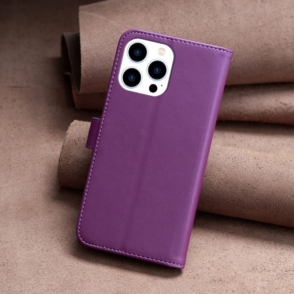 BINFEN COLOR iPhone 14 Pro Max Wallet Cover - Dark Purple