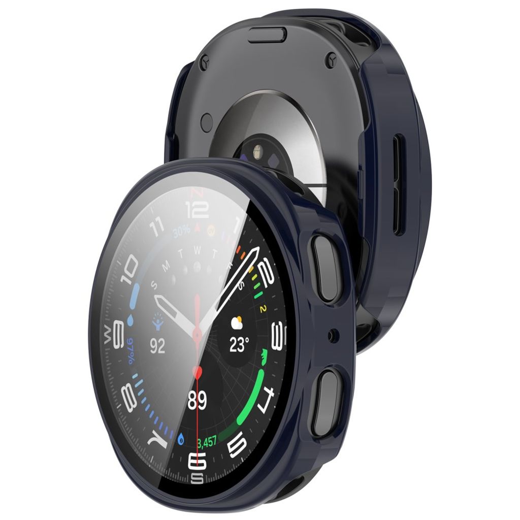 Samsung Galaxy Watch9 44mm Deksel med skjermbeskytter i glass - Blå