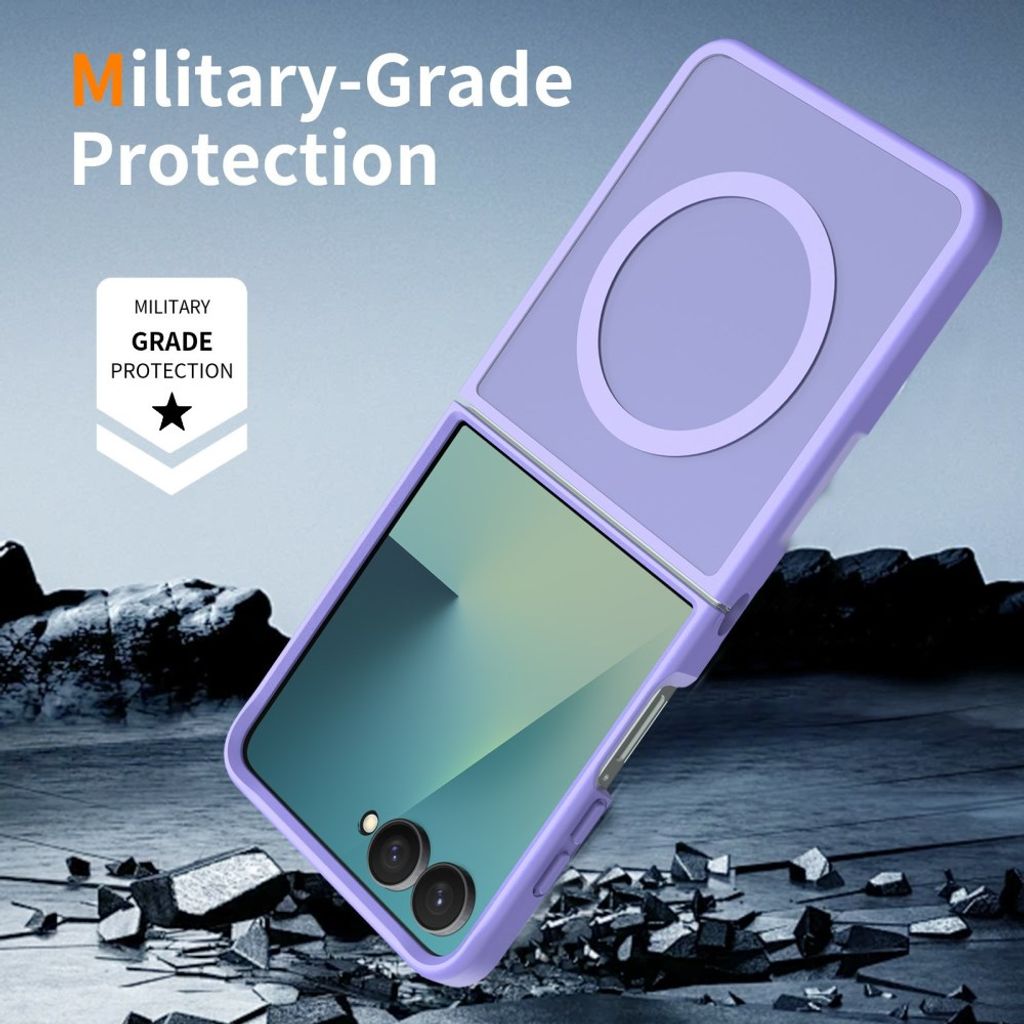 Samsung Galaxy Z Flip8 MagSafe kuori akryylitakalla - Violetti