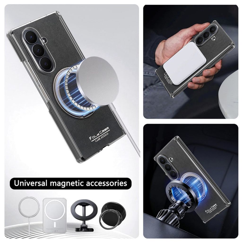 Samsung Galaxy Z Fold8 Ultra MagSafe kuori rengasjalustalla - Musta