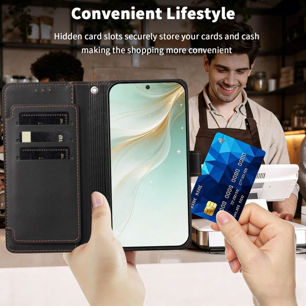 Xiaomi 17T Lommeboketui med håndstropp - Svart