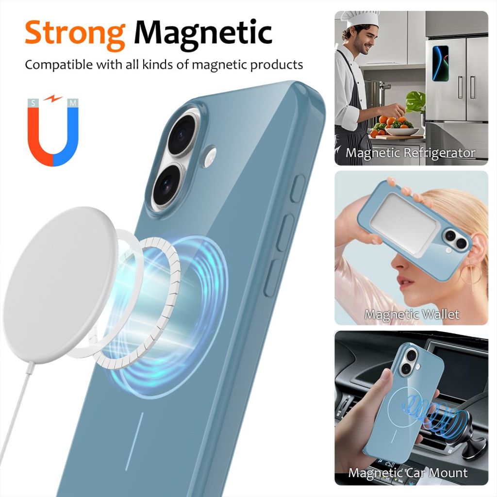 iPhone 17 Kuori, MagSafe-yhteensopiva, Kantohihna - sininen