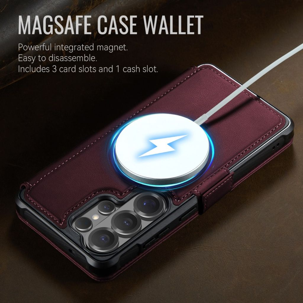 CASEME 053  Samsung Galaxy S24 Ultra  Flip Cover MagSafe RFID-blokerende - Rød
