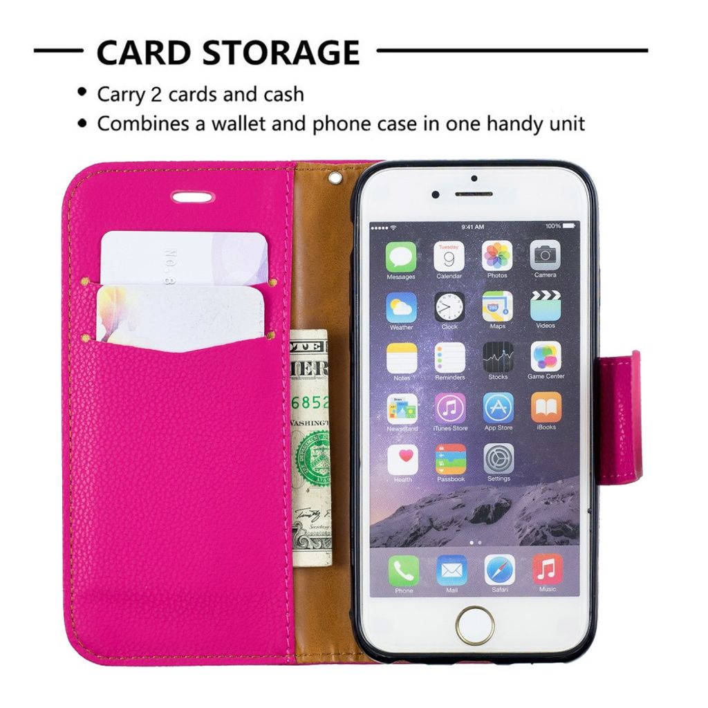 iPhone 6/6s Plånboksfodral med Kortfack - Rosa
