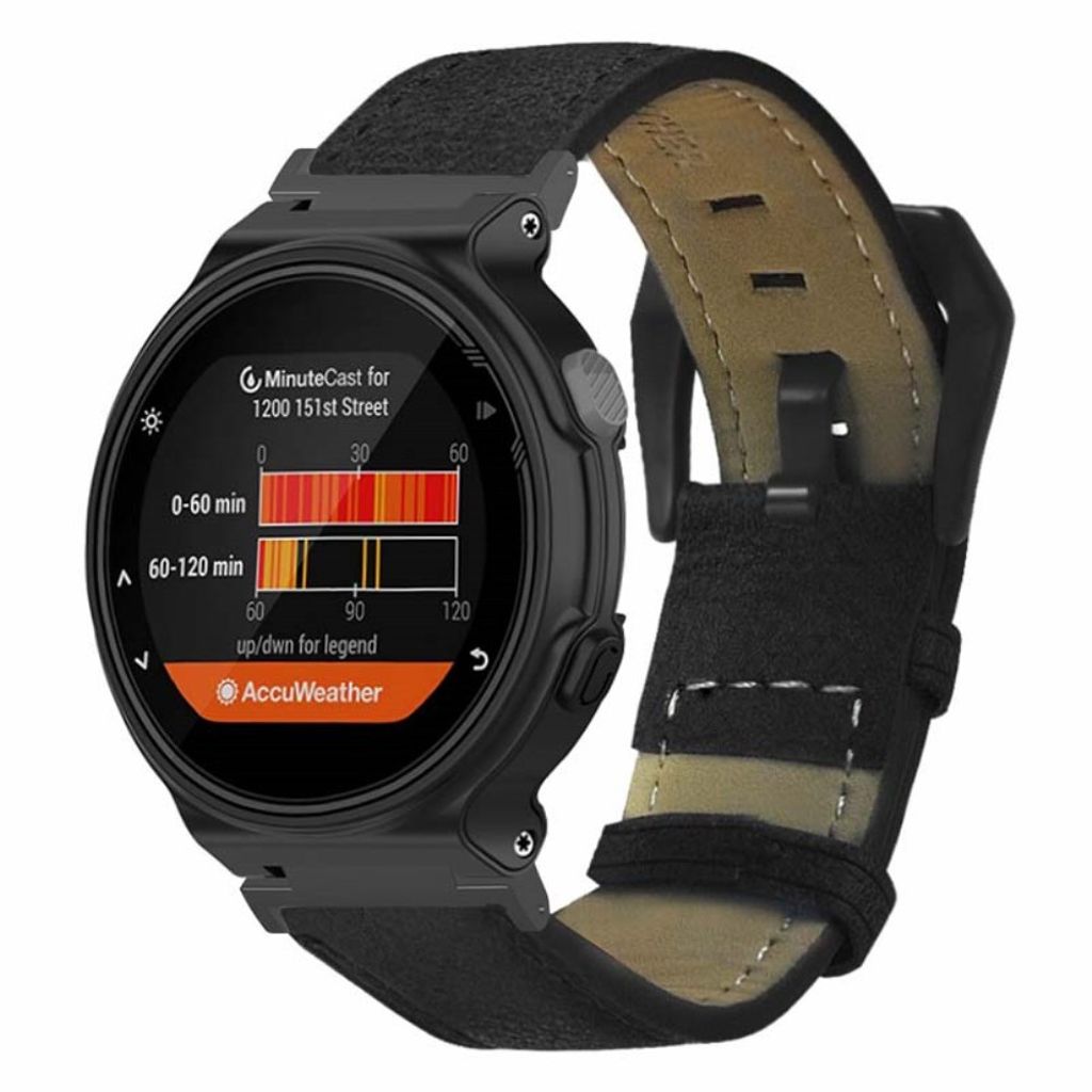 Garmin Forerunner 220/230/235/620/630/735X Klockarmband i PU-läder - Svart