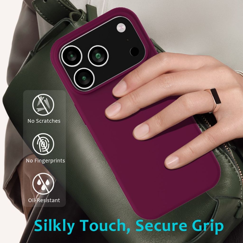 iPhone 17 Pro Max Silicone Phone Case - Wine Red