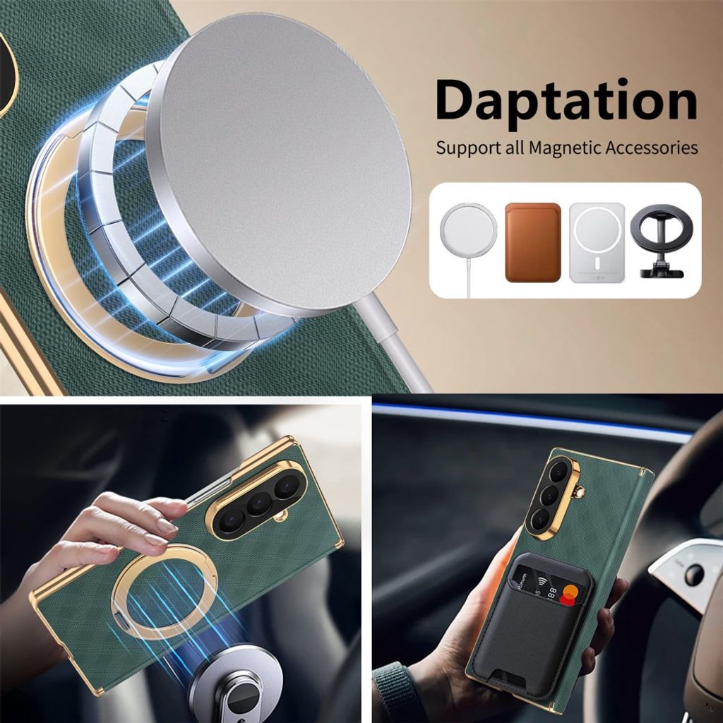 Samsung Galaxy Z Fold8 Ultra MagSafe kuori rengasjalustalla - Vihreä
