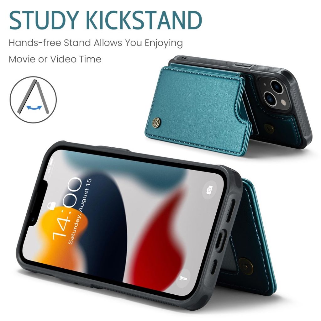 CASEME C22 iPhone 13 Lompakkokuori RFID-estolla - Vihreä