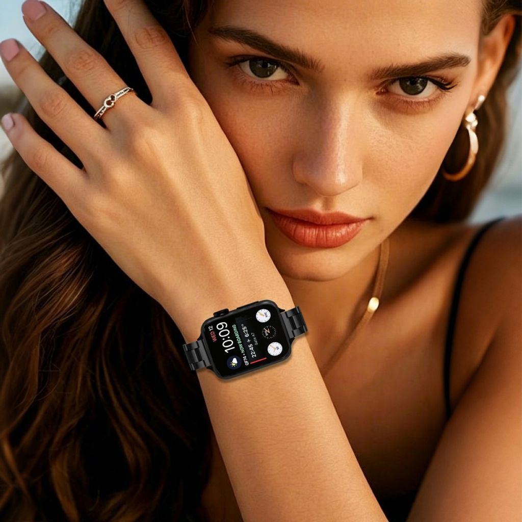 Apple Watch 42/41/40/38mm Klockarmband i rostfritt stål - Svart