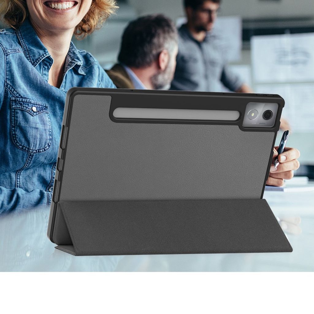 Lenovo Idea Tab Pro Etui Tri-Fold Stativ med Pennespor – Grå