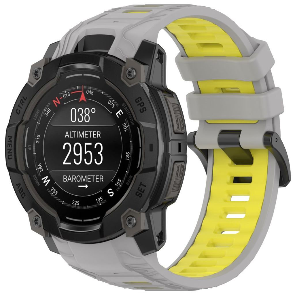 Garmin Instinct 3 45mm Silicone Watch Strap - Grey/Yellow