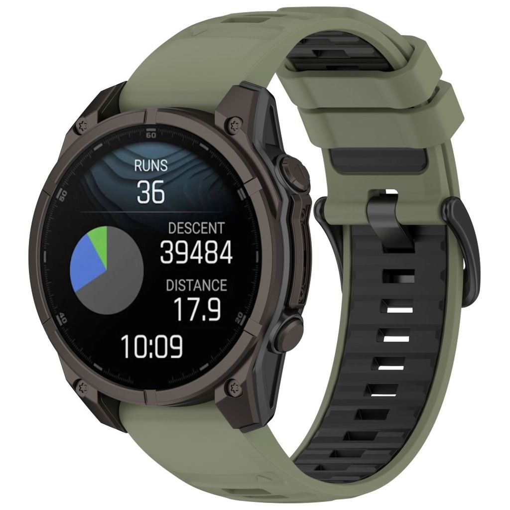 Garmin Fenix 8 43mm etc. Watch Strap - Green, Black