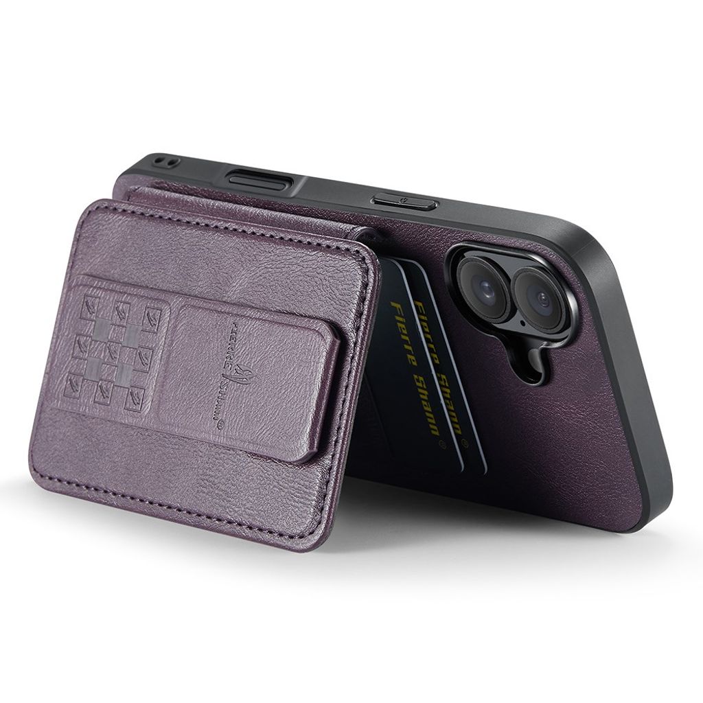FIERRE SHANN iPhone 16 Case with Card slots - Purple