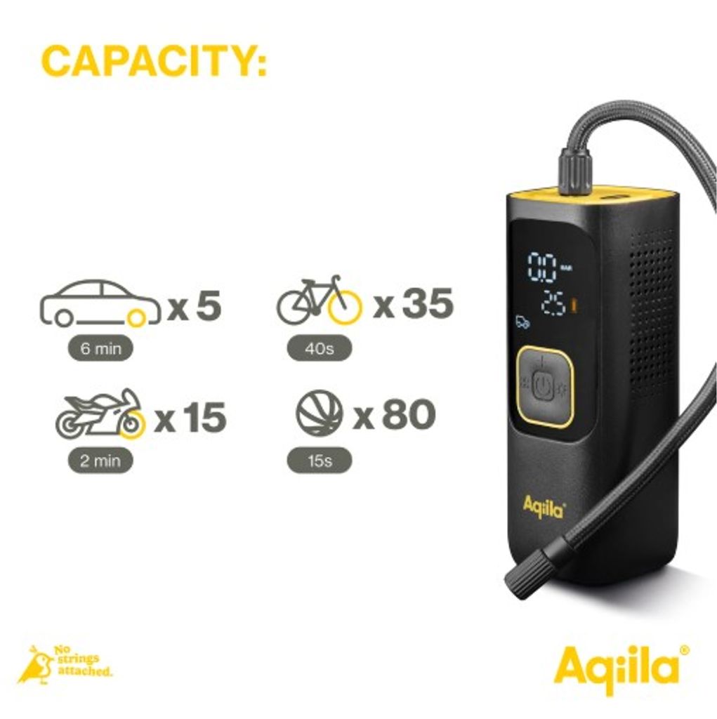 Aqiila Airbird C7 ilmapumppu, kannettava kompressori 7500mAh