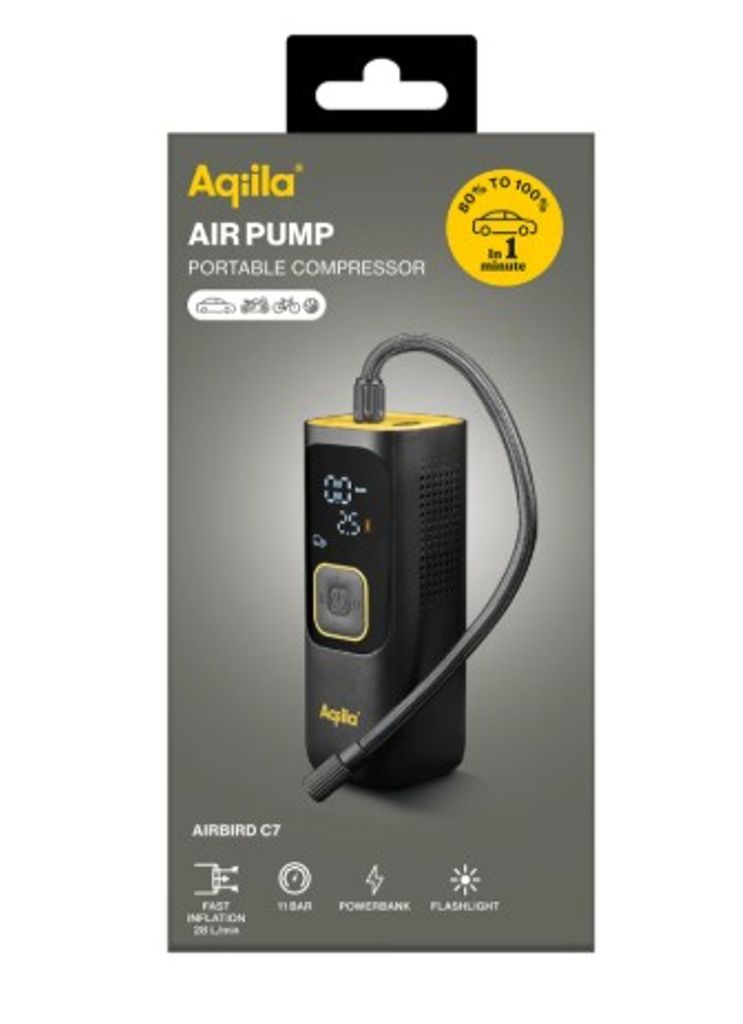 Aqiila Airbird C7 ilmapumppu, kannettava kompressori 7500mAh