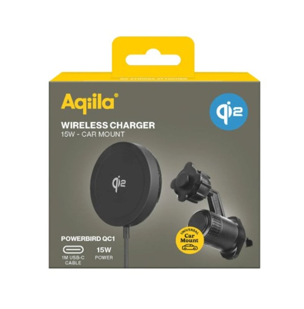Aqiila Chargebird QC1 Qi2 trådløs oplader 3-i-1 med bilmontering