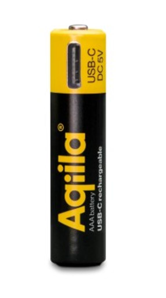 Aqiila Li-ion 600mah genopladeligt AAA-batteri med USB-C - 4-pak