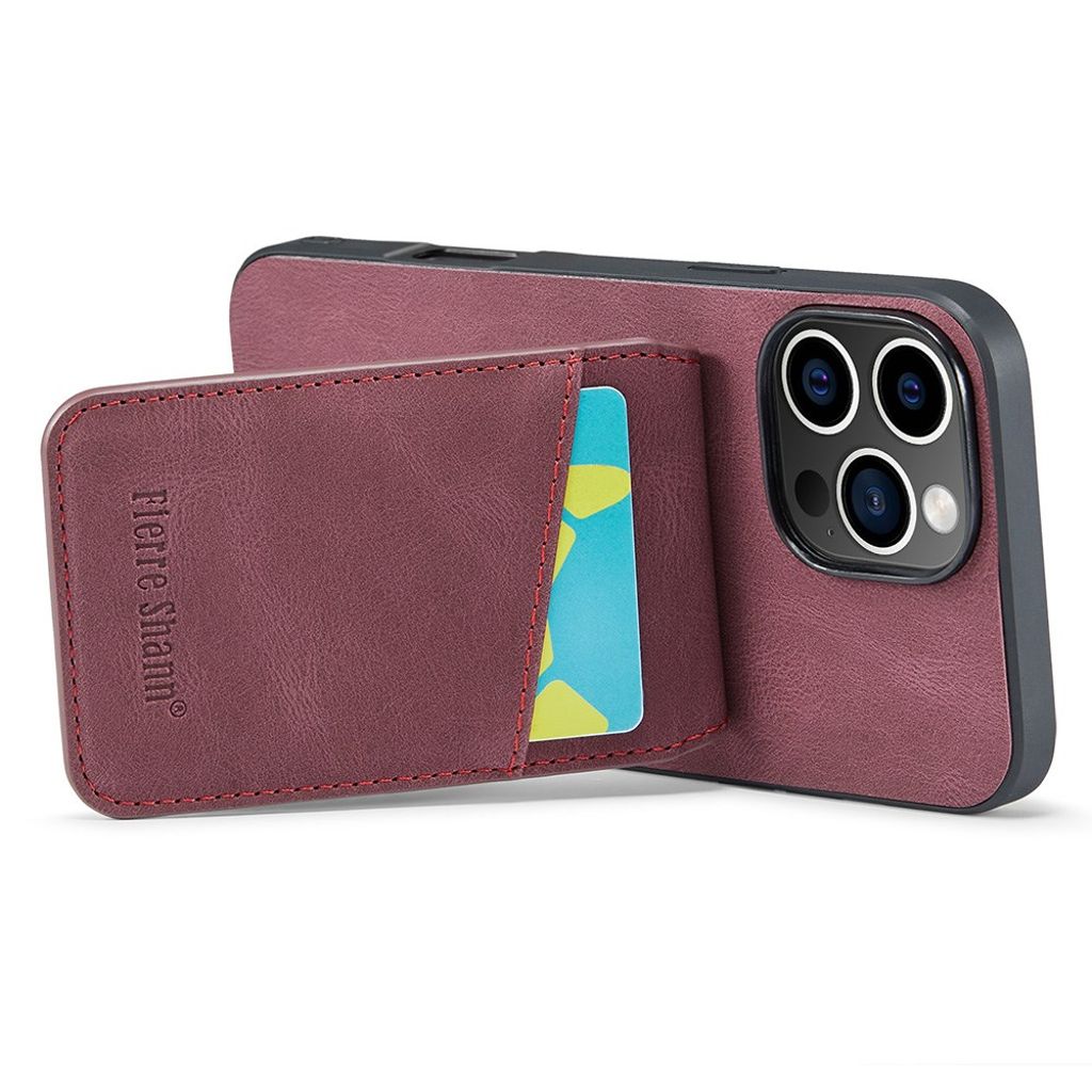 FIERRE SHANN iPhone 16 Pro Deksel med Kortspor - Rød