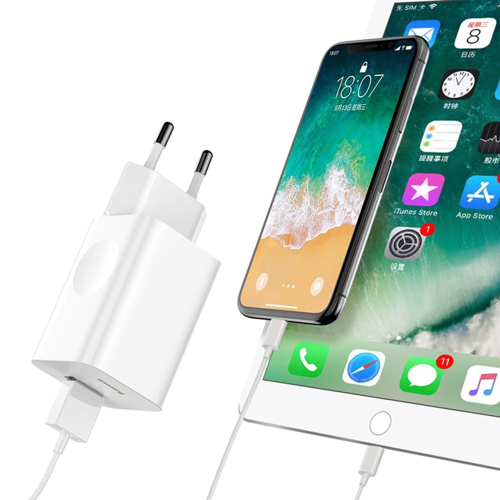 Baseus Charging Quick Charger CCALL-BX02 24W QC 3.0 snabbladdare vit