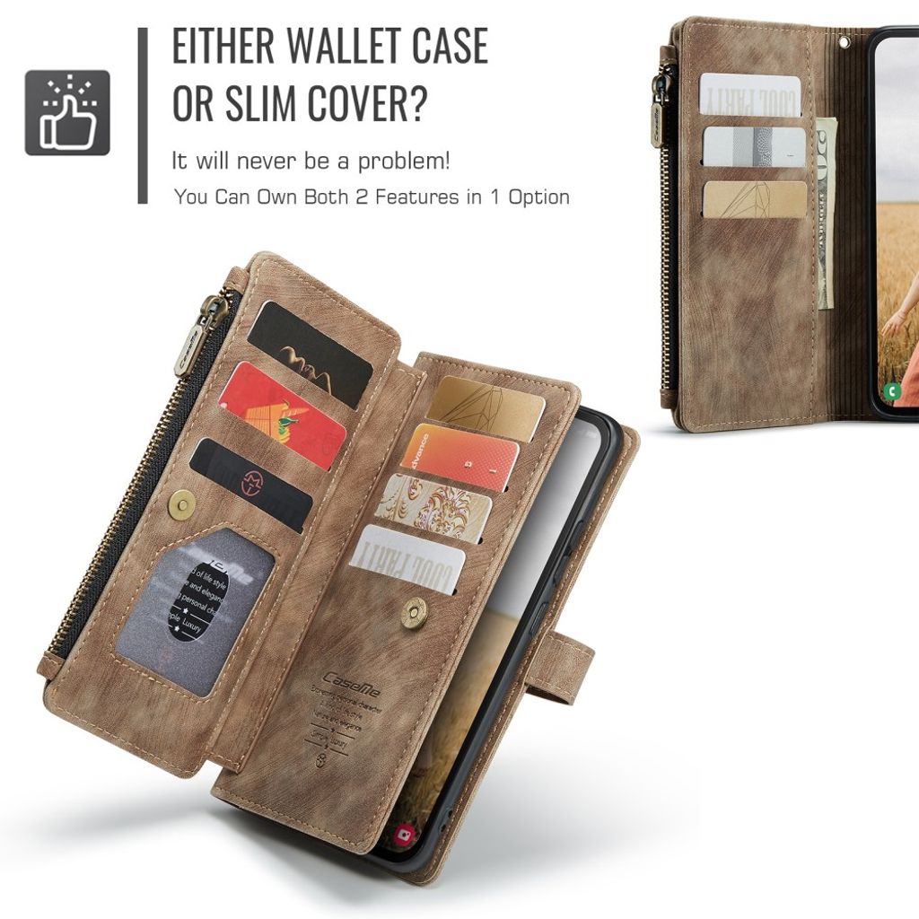 CASEME Samsung Galaxy S25 FE Etui med Stativ - Brun