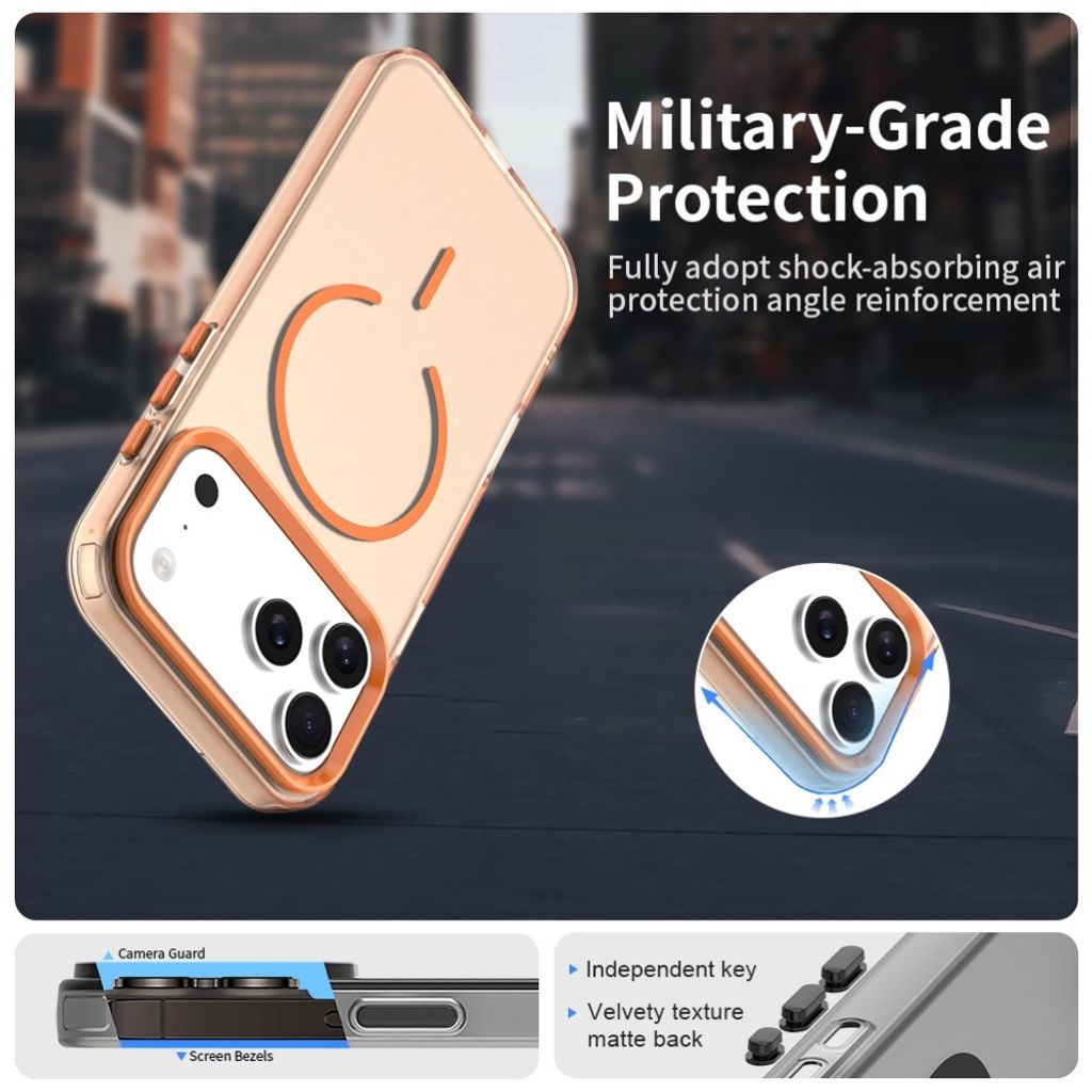 iPhone 18 Pro Max/17 Pro Max Deksel MagSafe-kompatibel - Oransje