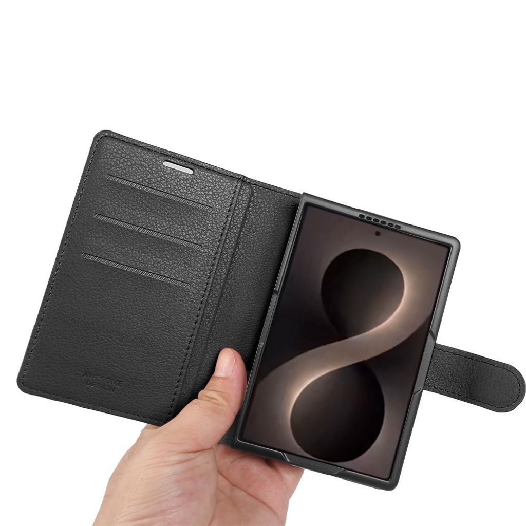 Samsung Galaxy Z Fold8 Flip Cover med RFID blokering - Sort