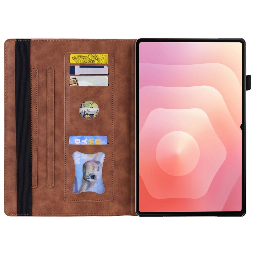 Samsung Galaxy Tab S11 Ultra lommeboketui med kortlommer – brun