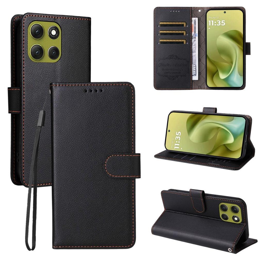 Motorola Moto G86 Power 5G / G86 5G Wallet Cover RFID Blocking – Black