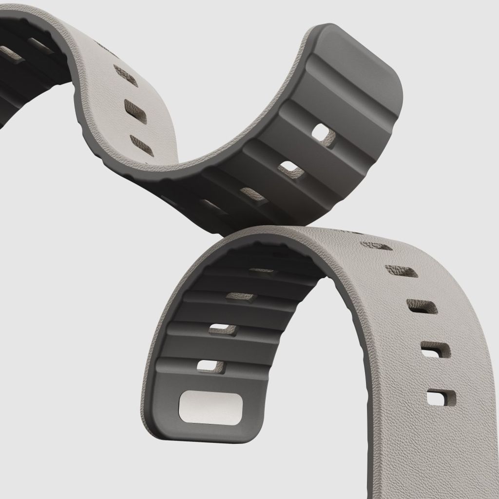 Apple Watch 42/41/40/38mm Klockarmband i texturerat silikon - Beige/Grå