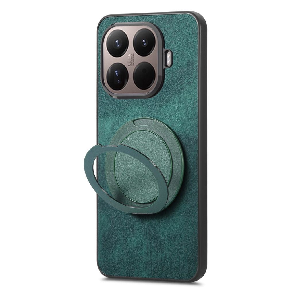 Xiaomi 17T Pro Skal i PU-läder med ringstativ - Grön