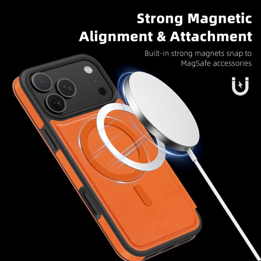 iPhone 18 Pro Max/17 Pro Max MagSafe Lompakkokotelo - Oranssi