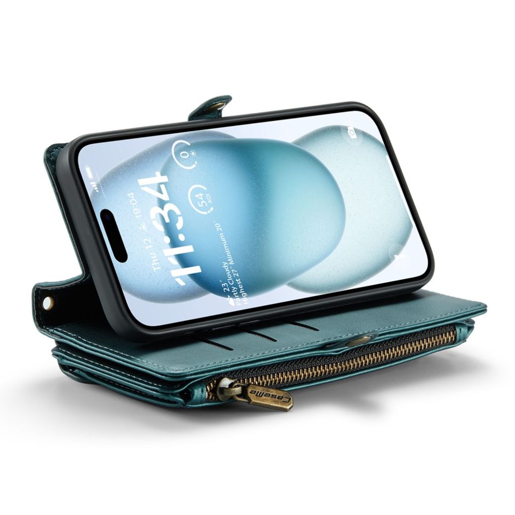 CASEME iPhone 15 Plus Etui med 10 Kortplads - Grøn