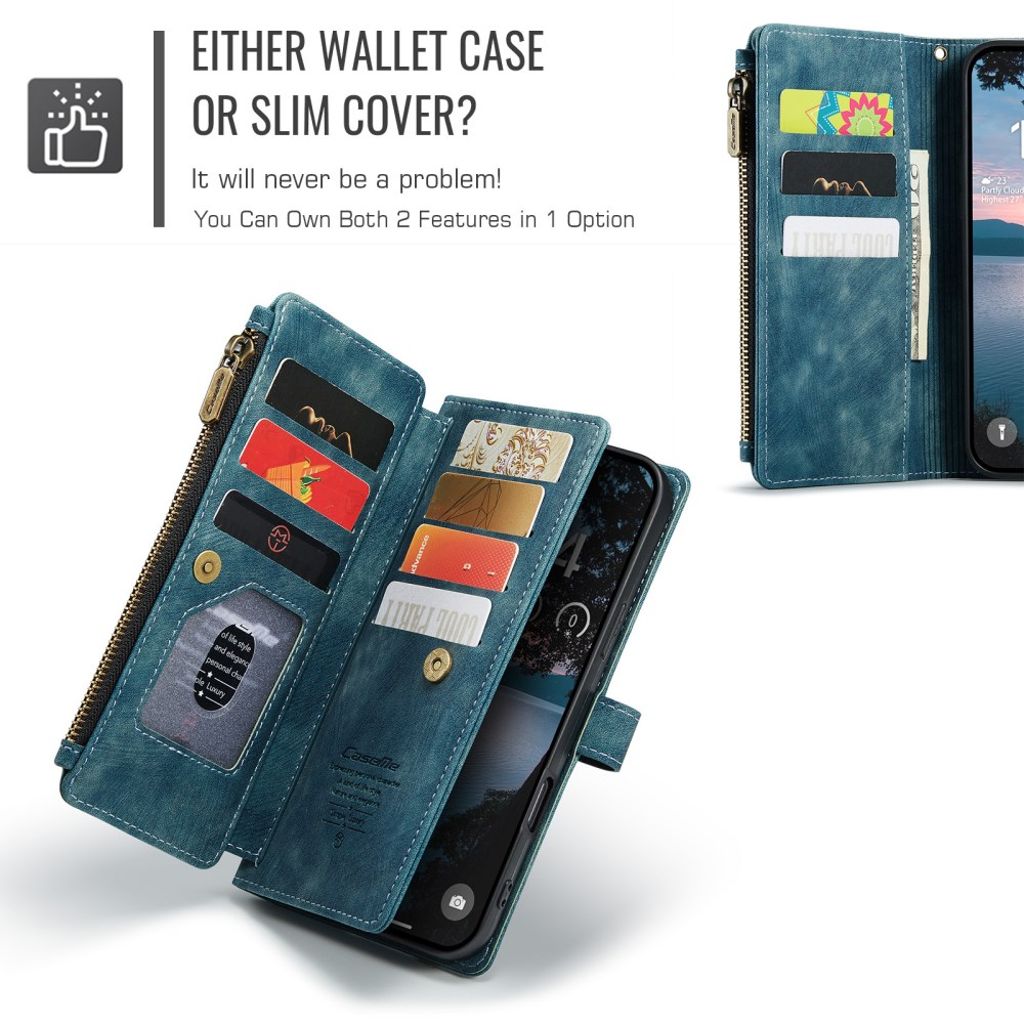 CASEME iPhone 17 Pro Max Etui med Stativ - Blå