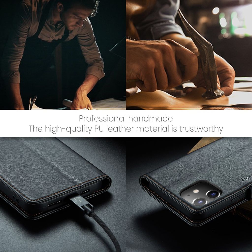 CASEME iPhone 12 Mini Wallet Cover with Stand - Black