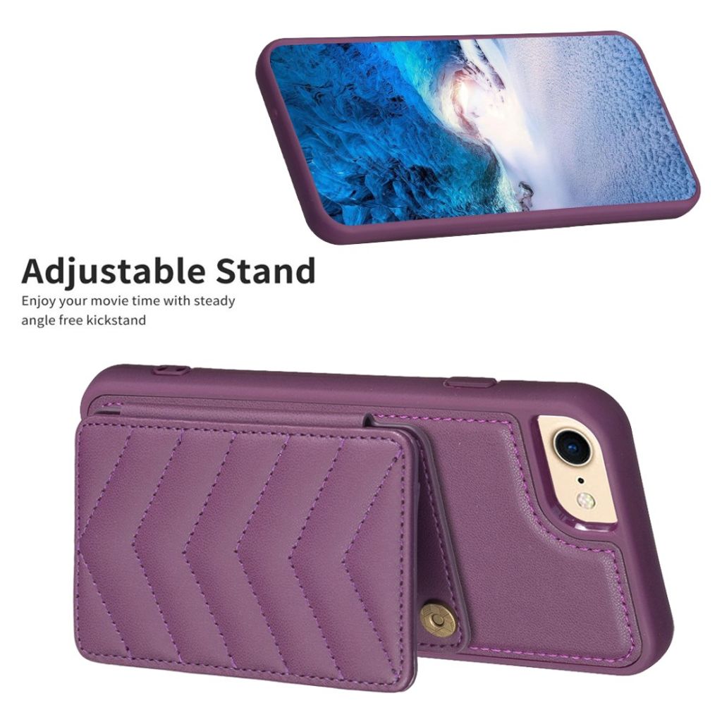 iPhone 6/6s/7/8/SE 2020/2022 Skal med Stativ - Mörklila