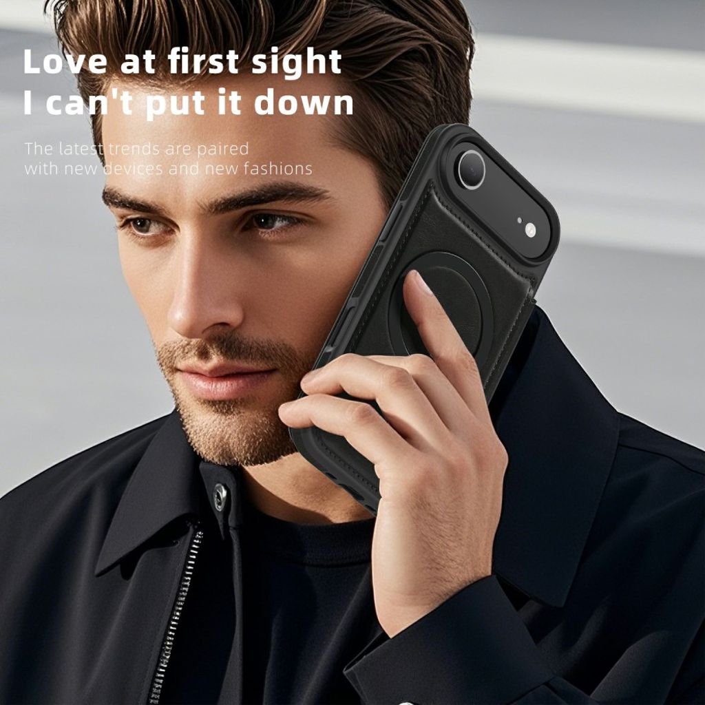 iPhone 17 Air MagSafe -kotelo korttilokerolla - musta