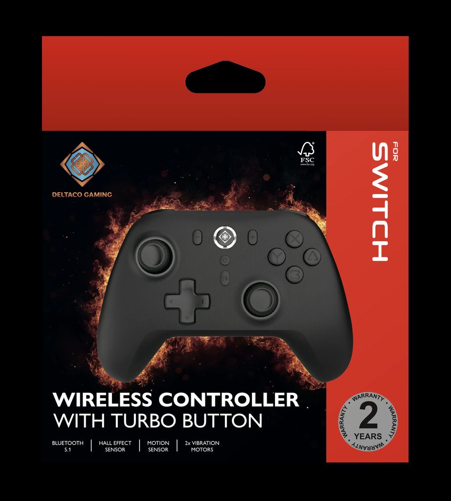 Deltaco Langaton Peliohjain Nintendo Switchille / Switch 2:lle / PC:lle - Musta