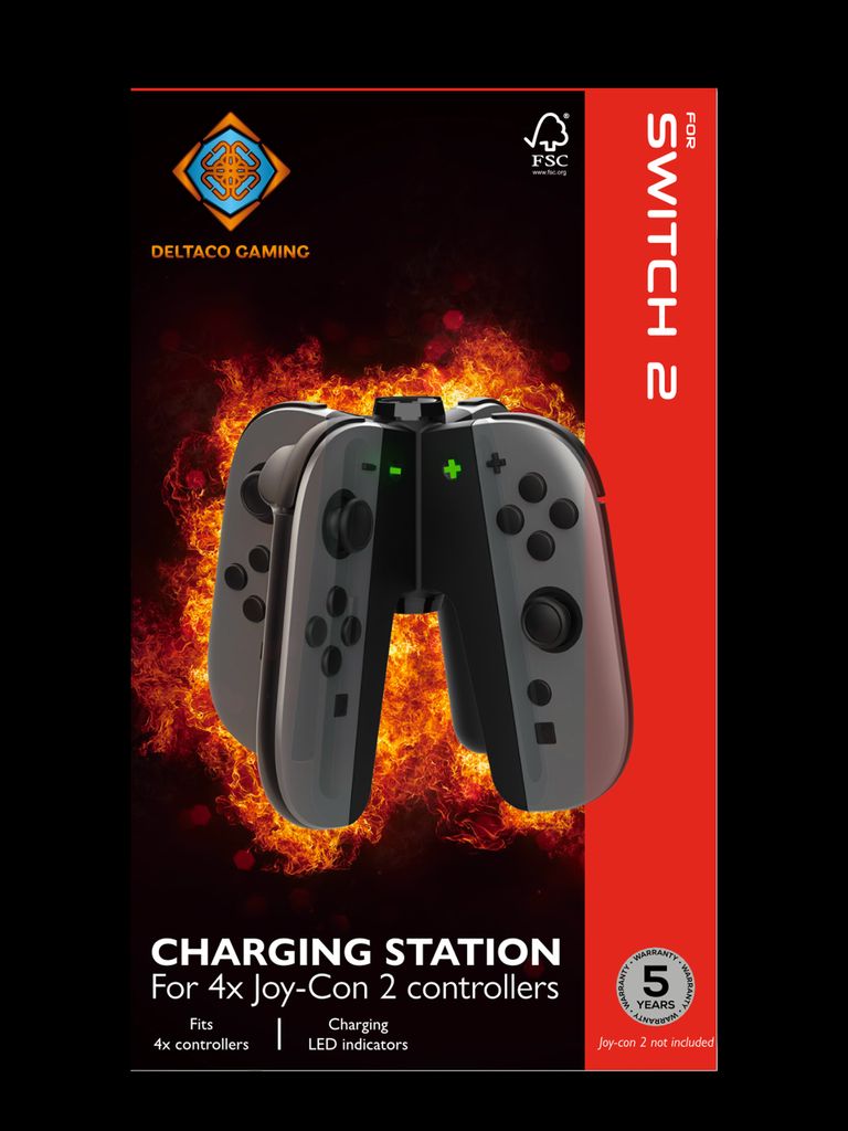 Deltaco Gaming laddstation för 4x Nintendo Switch 2 Joy-Con